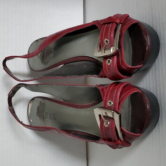 GUESS Slingback PEEP TOE Stilettos Heels Platforms Pumps Shoes Woman's 7 WOMEN'S - Picture 5 of 16